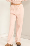 High Waisted Straight Leg Sweatpants in Pink