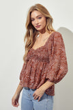 Puff Sleeve Baby Doll Top