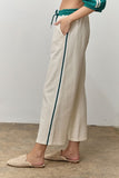 Sporty Drawstring Wide Leg Pants