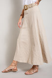 Flared Linen Maxi Skirt