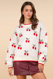 Oversized Cherry Knit Sweater