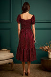 Satin Polka Dot Midi Dress