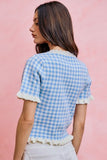Gingham Ruffled Sweater