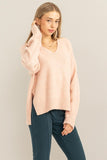 Pink V-Neck Sweater