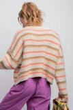 Khaki Striped Knit Sweater