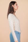Fitted Floral Casual Knit Top