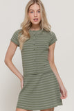 Striped Button Front Knit Top