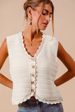Buttoned Front Sweater Vest