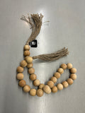 Natural Beads with Tassels - 54"