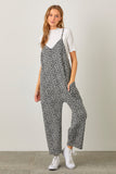 Floral Jacquard Knit Overalls