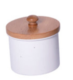 Colored Metal Canister  WWood Lids