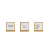 Square Metal & Glass Frame W/ Easel & Saying, 3 Styles