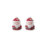 Hand-painted Ceramic Santa Shaped Salt & Pepper Shakers