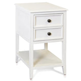Two Drawer Side Table - Egg Shell