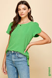 Solid Top with Detailed Sleeves