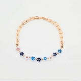 Glass Flower Chain Bracelet