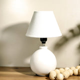 Matte White Striped Lamp - 12.2