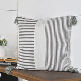 Gray and White Stripe Pillow - 20