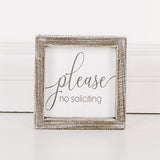 Wood Framed Sign (NO SOLICITING)