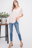 All-Over Floral Top with Flutter Sleeves