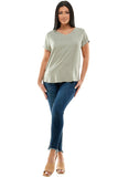 Solid Rayon V-Neck Top