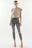 High Rise Ankle Length Skinny Jeans in Gray