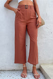 Cropped Flared Pants in Rose