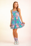 Sleeveless Patchwork Print Mini Dress