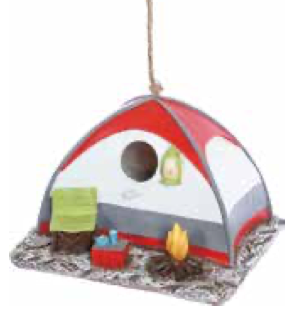 Resin Tent/Fire Birdhouse Hang