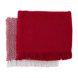 Red & White Woven Towel Set