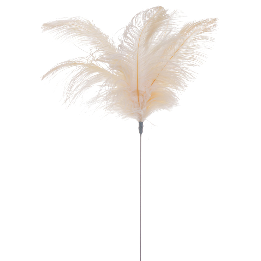 Ostrich Feather Spray, Vanilla - 14"