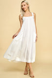 Contrast Stitch Maxi Dress in White