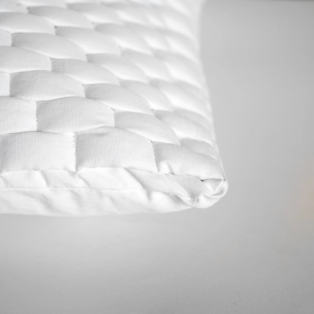 White Woven Pillow - 18"