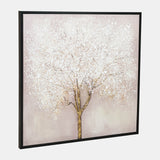 Handpainted Tree Canvas, White - 32 x 32