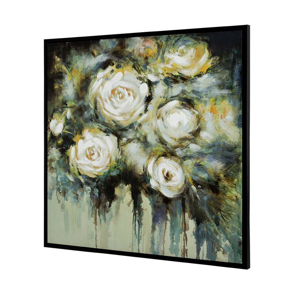 Floral Dreams Framed Hand-painted Wall Art - 40" x 40"