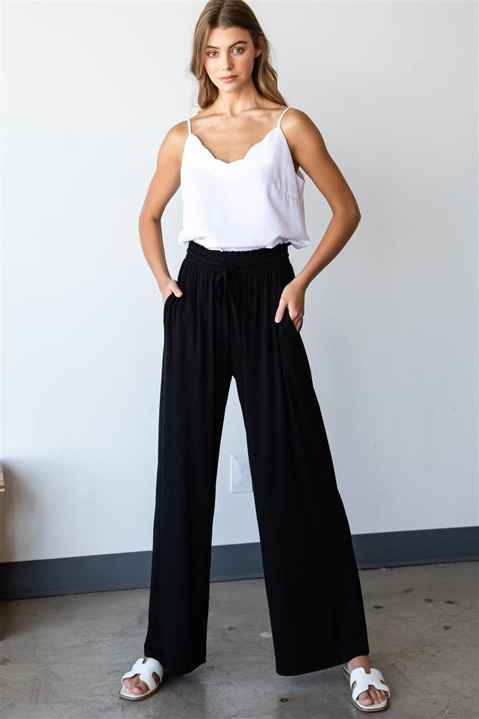 Curvy Size High Waisted Lounge Pants in Black