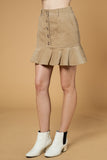 Corduroy Frill Mini Skirt