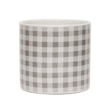 Cottage Check Porcelain Pot, Gray/White - Large