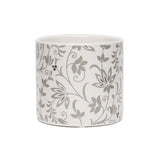 Cottage Floral Porcelain Pot, Gray/White - Medium