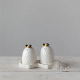 Beehive Salt & Pepper Shakers with Plate