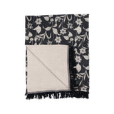 Recycled Cotton Printed Throw with Floral Pattern and Fringe