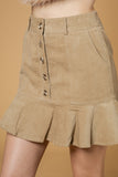 Corduroy Frill Mini Skirt