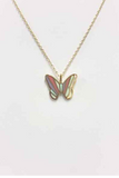 Colorblock Butterfly Pendant Necklace