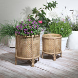 Bamboo/Rattan Woven Planters, Brown