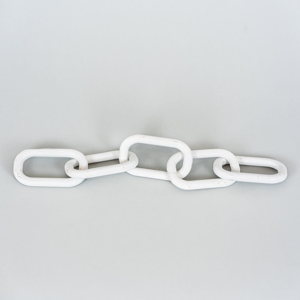 Wood Link Chain, White