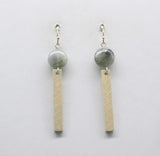 Natural Stone & Wood Bar Earrings