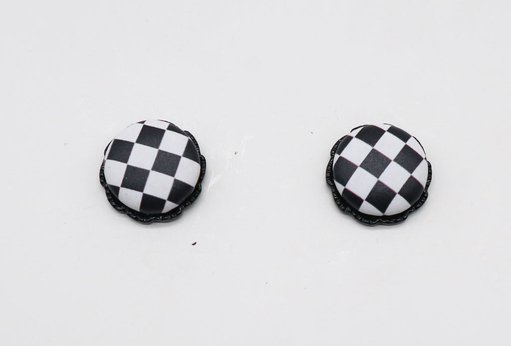 Checkered Post Earrings
