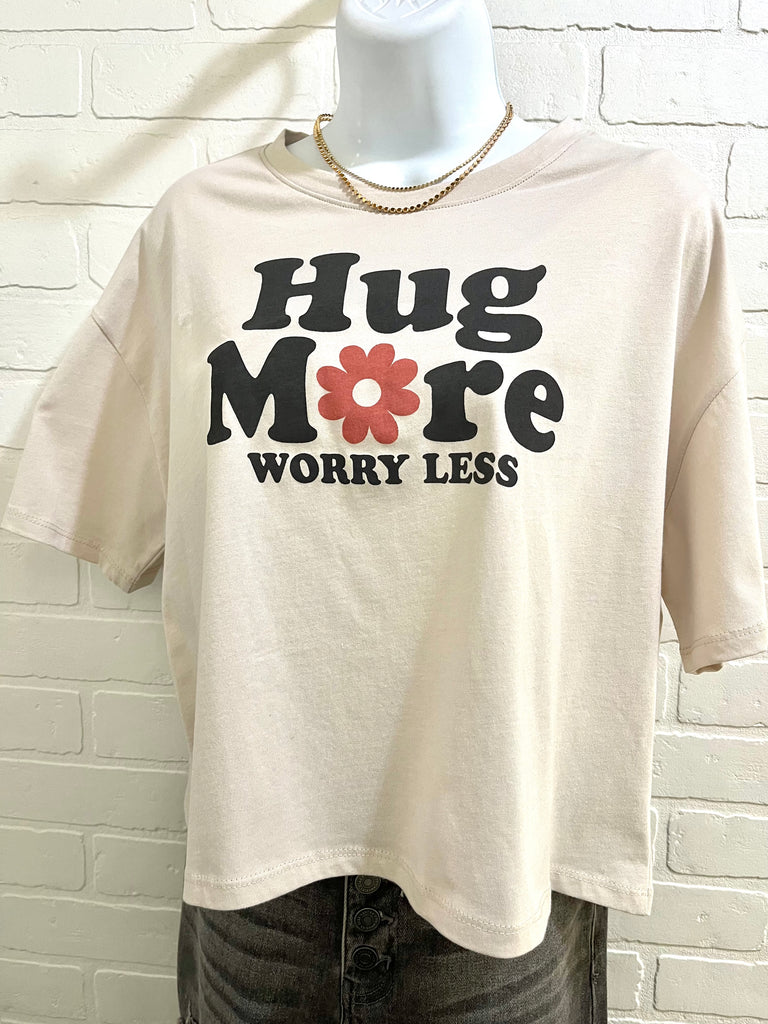 Hug More Graphic Tee in Sand