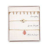 Boxed Necklace Set - Gold & Rose