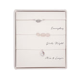Boxed Necklace Set - Silver & Pink